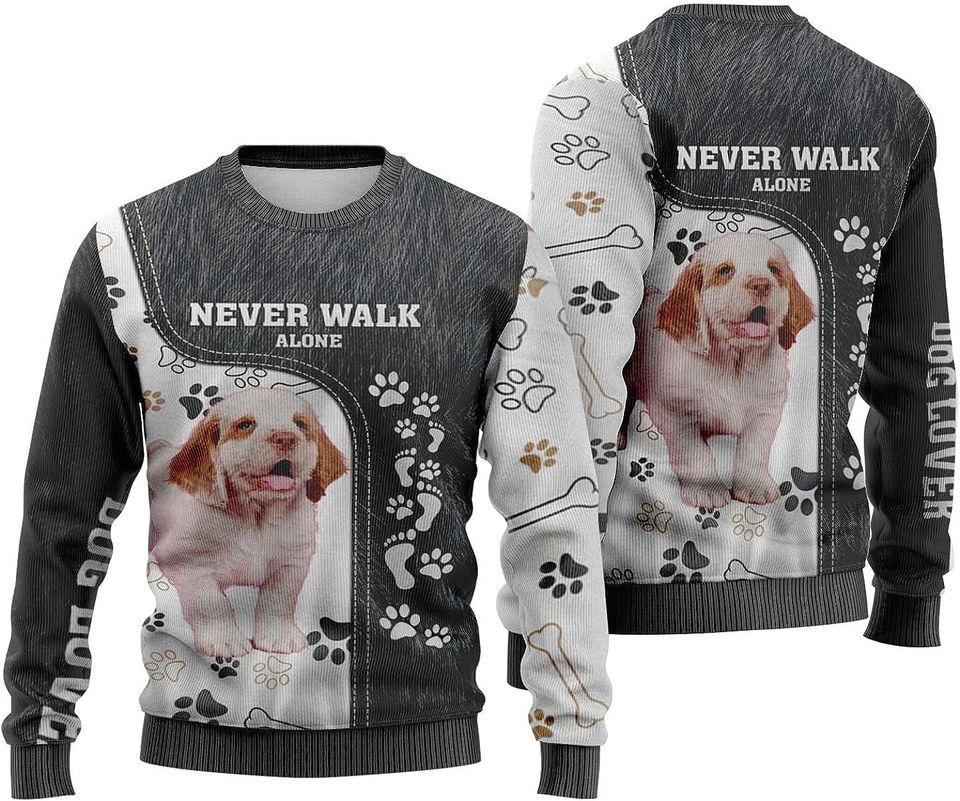 Clumber Spaniel Sweater Christmas Sweatshirt Holiday Party
