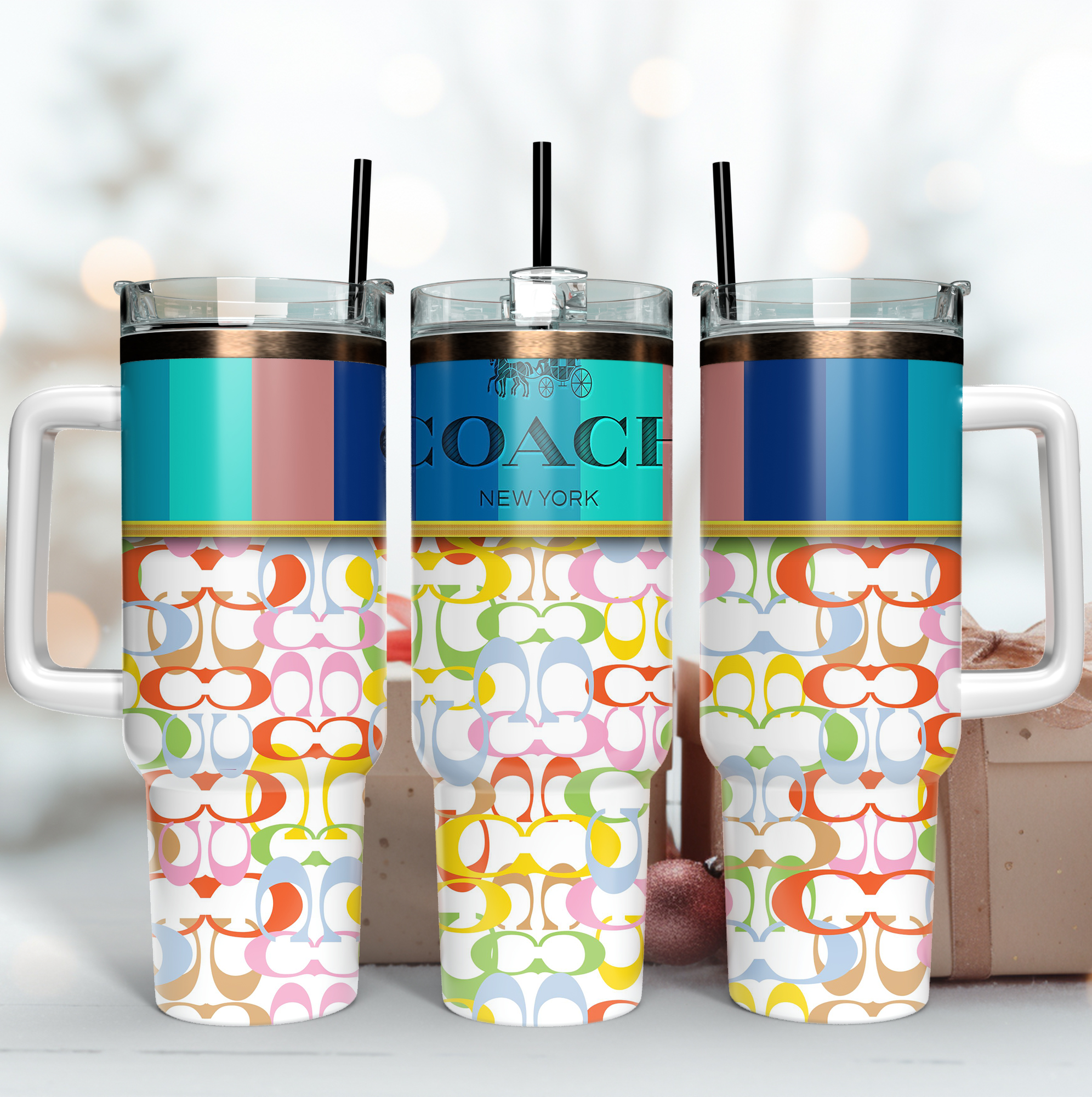 Coach Colorful Logo Custom Stanley Cup 40 oz 30 oz Tumbler With HandleTVC2301172