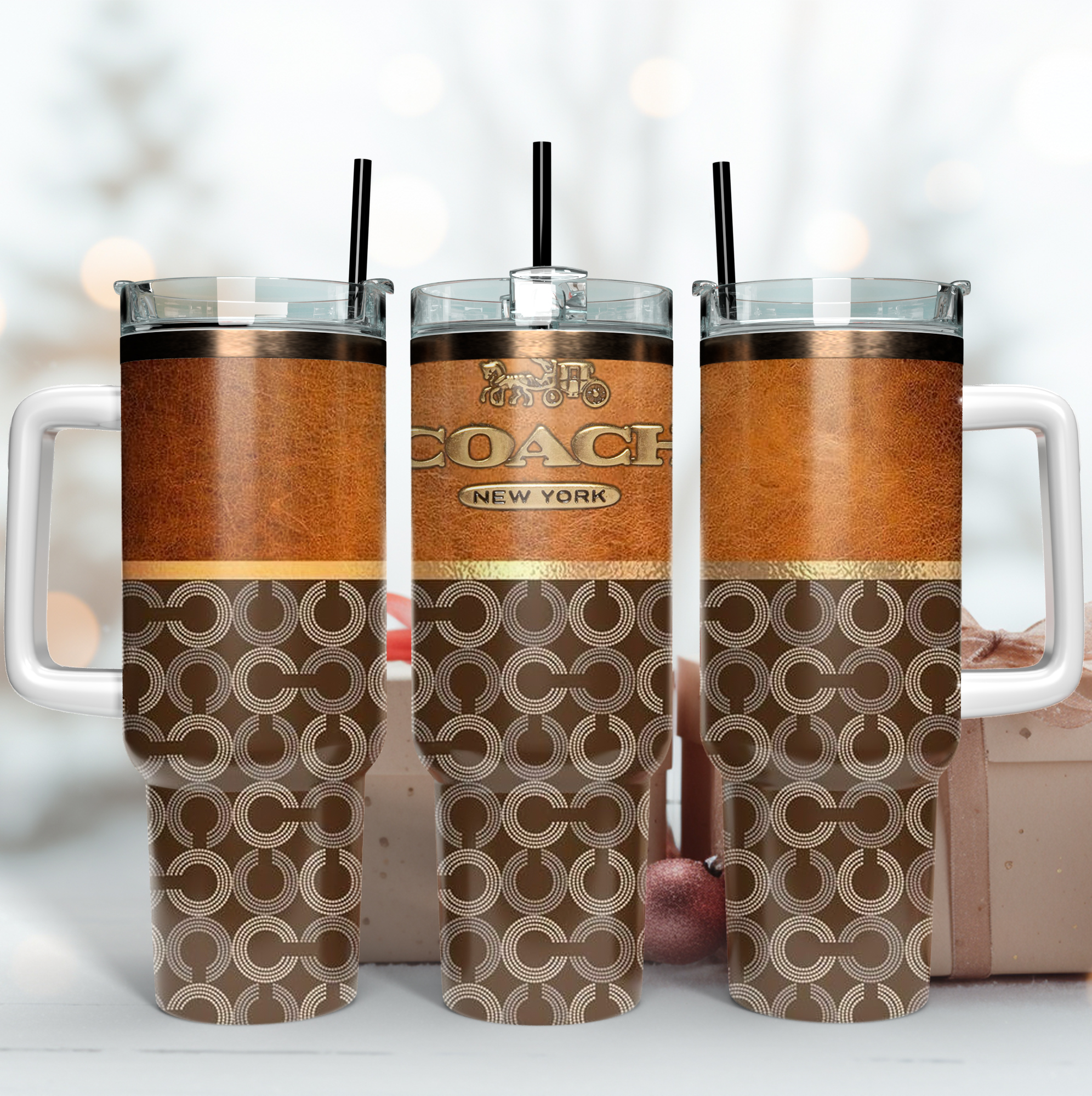 Coach Leather Pattern Custom Stanley Cup 40 oz 30 oz Tumbler With HandleTVC2301169