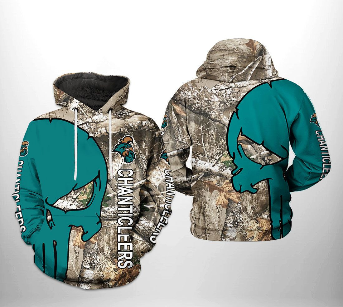 Coastal Carolina Chanticleers NCAA Camo Veteran Hunting 3D All Over Print Hoodie, Zip Hoodie