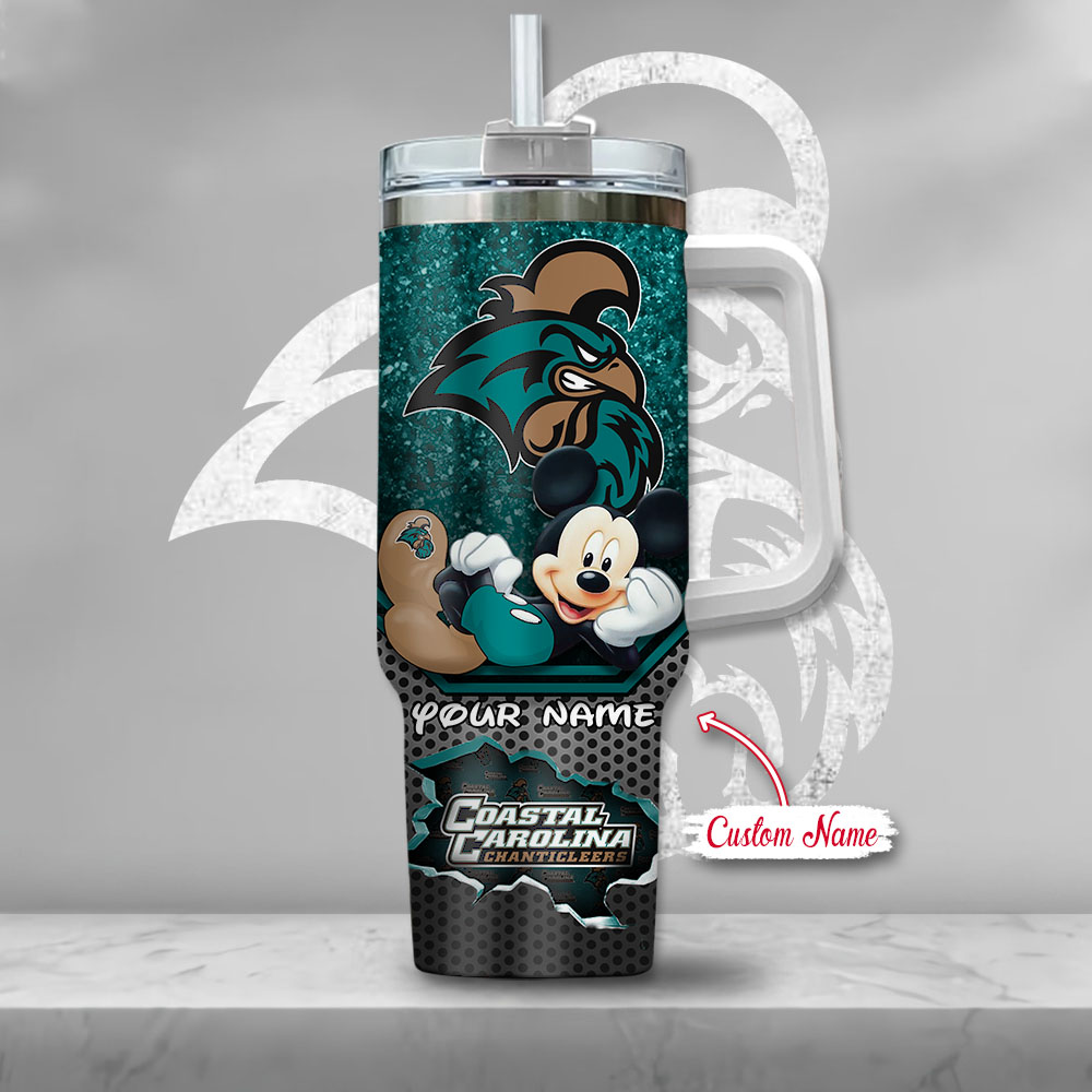 Coastal Carolina Chanticleers NCAA Mickey Mouse Custom Stanley Cup 40 oz 30 oz Tumbler With HandleTVC230118 - Image 2