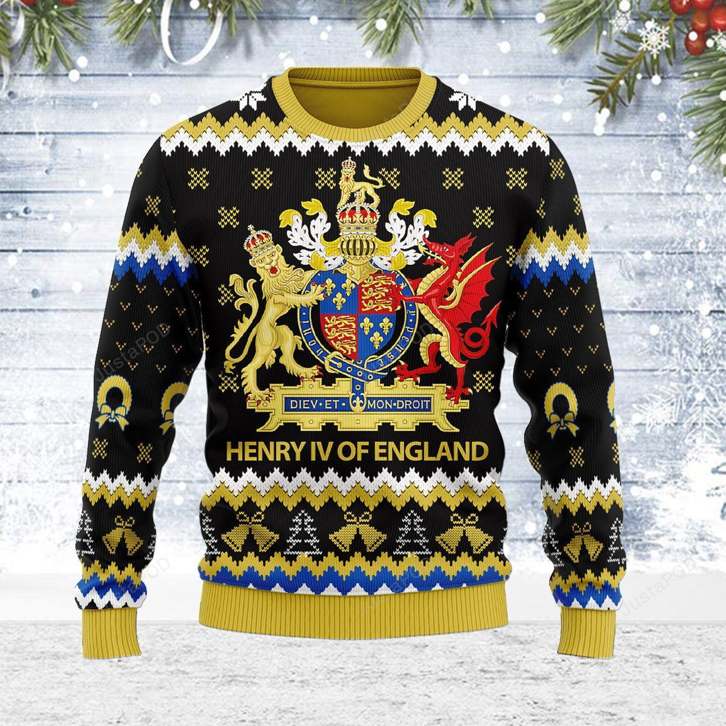 Coat Of Arms Henry Iv Ugly Christmas Sweater Adult 3D Funny Matching for family