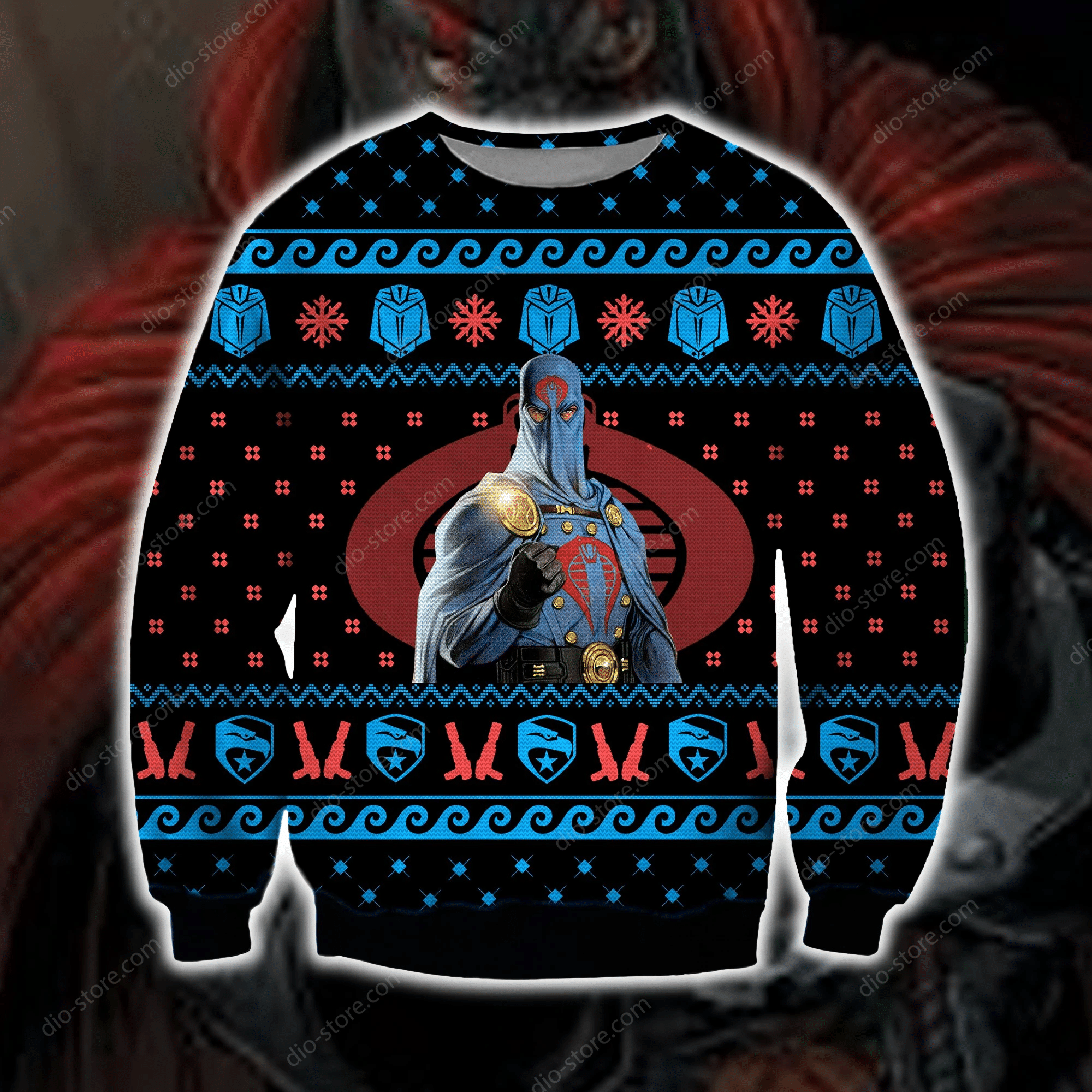 Cobra Commander 3D Printed Ugly Christmas Sweater Adult 3D Funny Matching for family