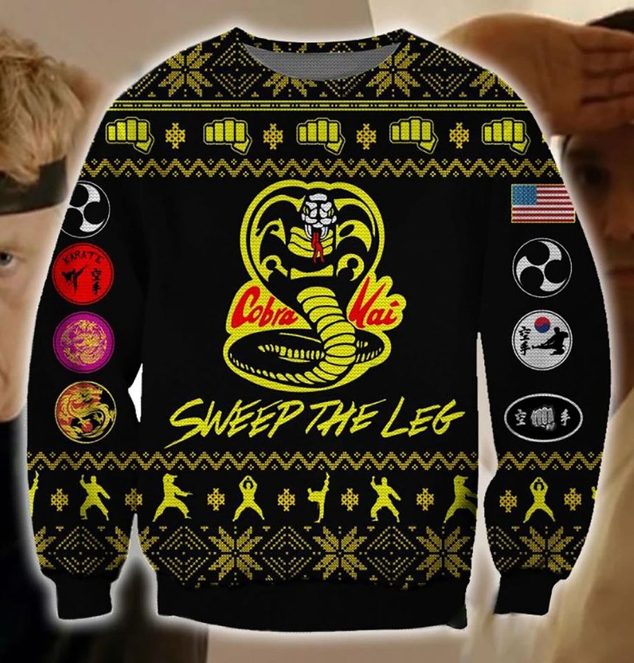 Cobra Kai Logo 3D Christmas Ugly Sweater