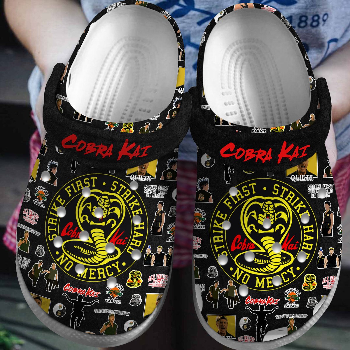 Cobra Kai TV Series Crocs Crocband Clogs Shoes Comfortable For Men Women and Kids