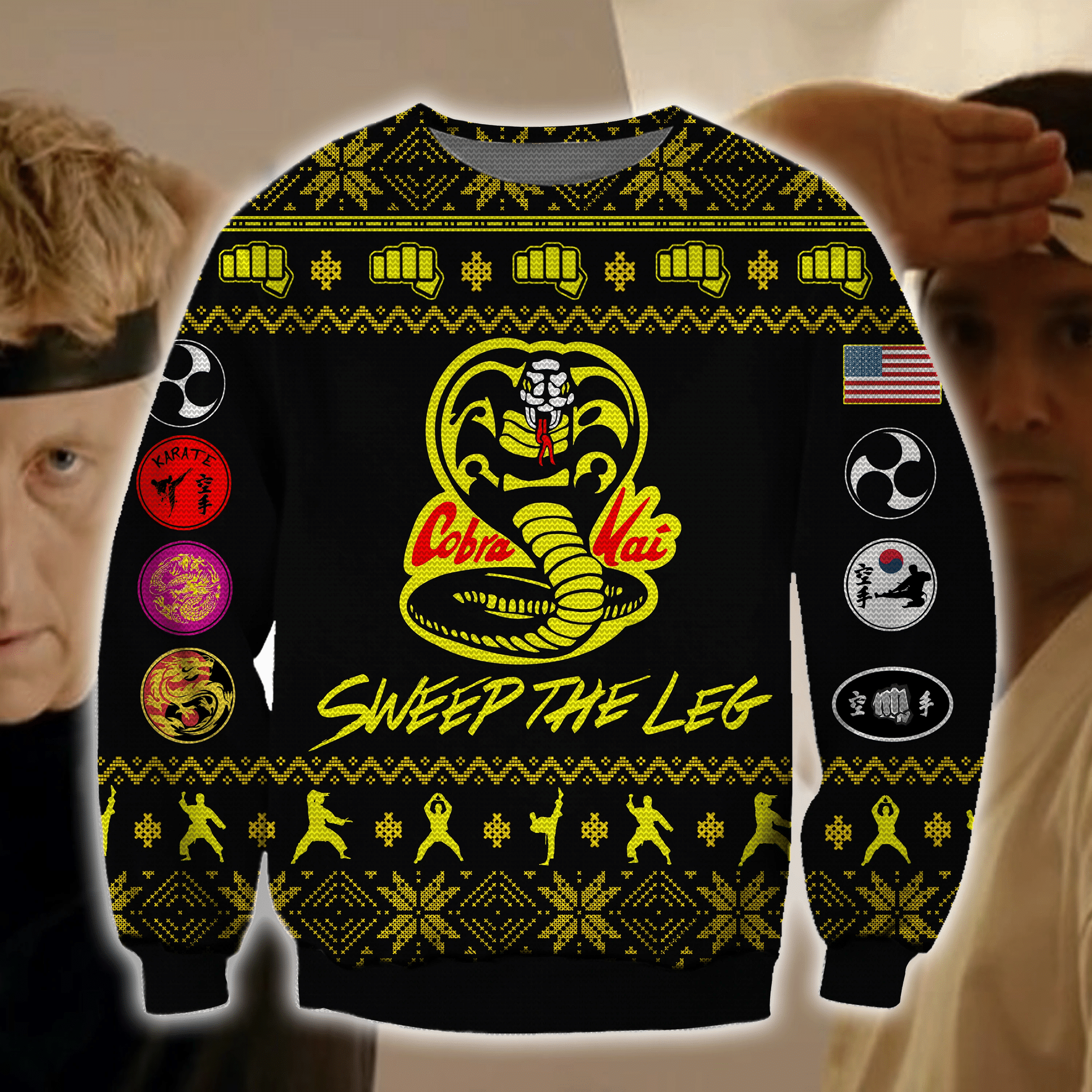 Cobra Kai Ugly Christmas Sweater Adult 3D Funny Matching for family
