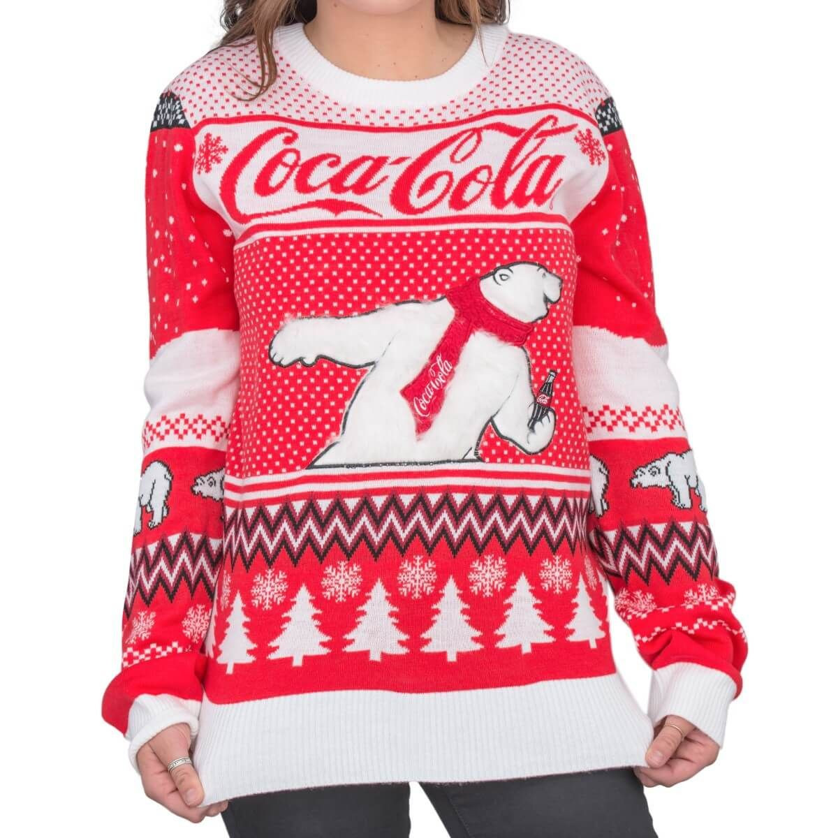 Coca-Cola Polar Bear Coke Ugly Christmas Sweater Adult 3D Funny Matching for family - Image 4