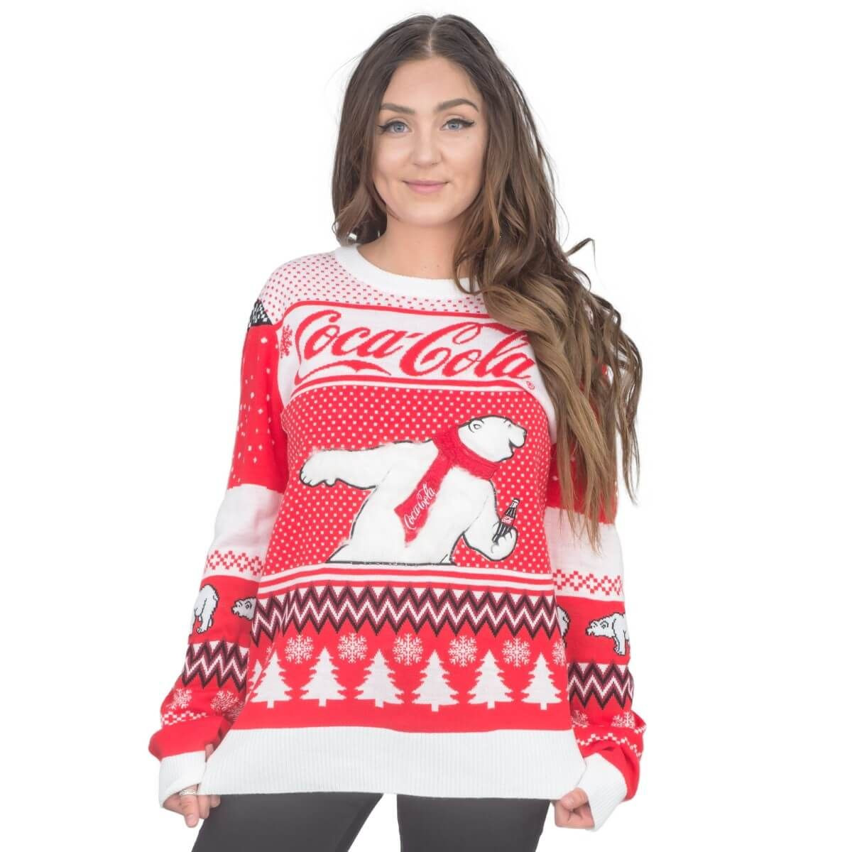 Coca-Cola Polar Bear Coke Ugly Christmas Sweater Adult 3D Funny Matching for family - Image 3