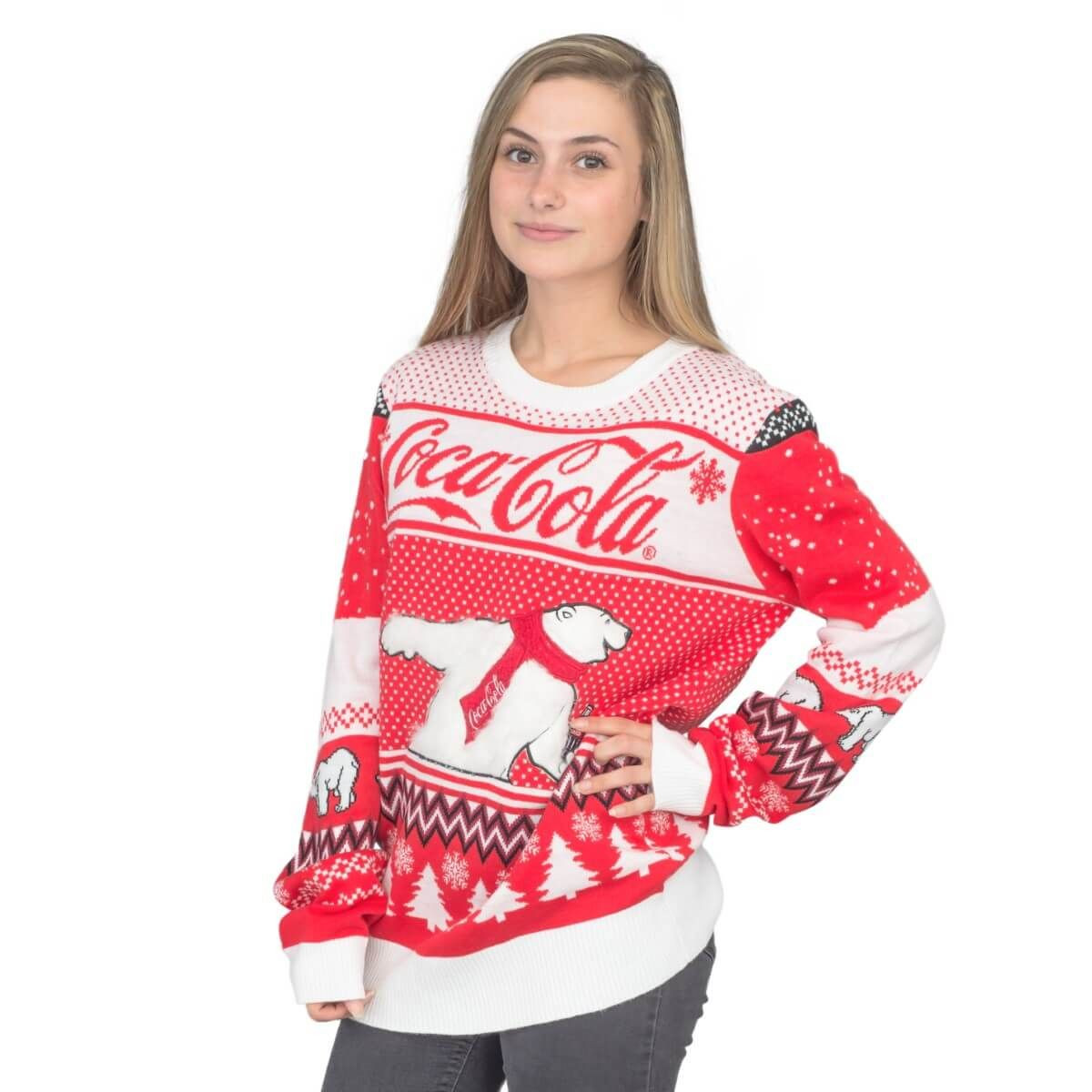 Coca-Cola Polar Bear Coke Ugly Christmas Sweater Adult 3D Funny Matching for family - Image 5
