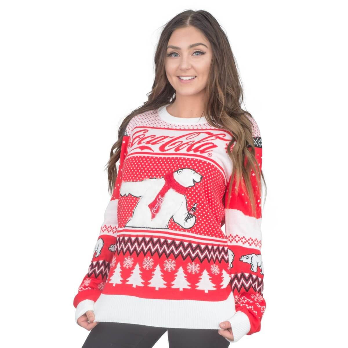 Coca-Cola Polar Bear Coke Ugly Christmas Sweater Adult 3D Funny Matching for family - Image 2