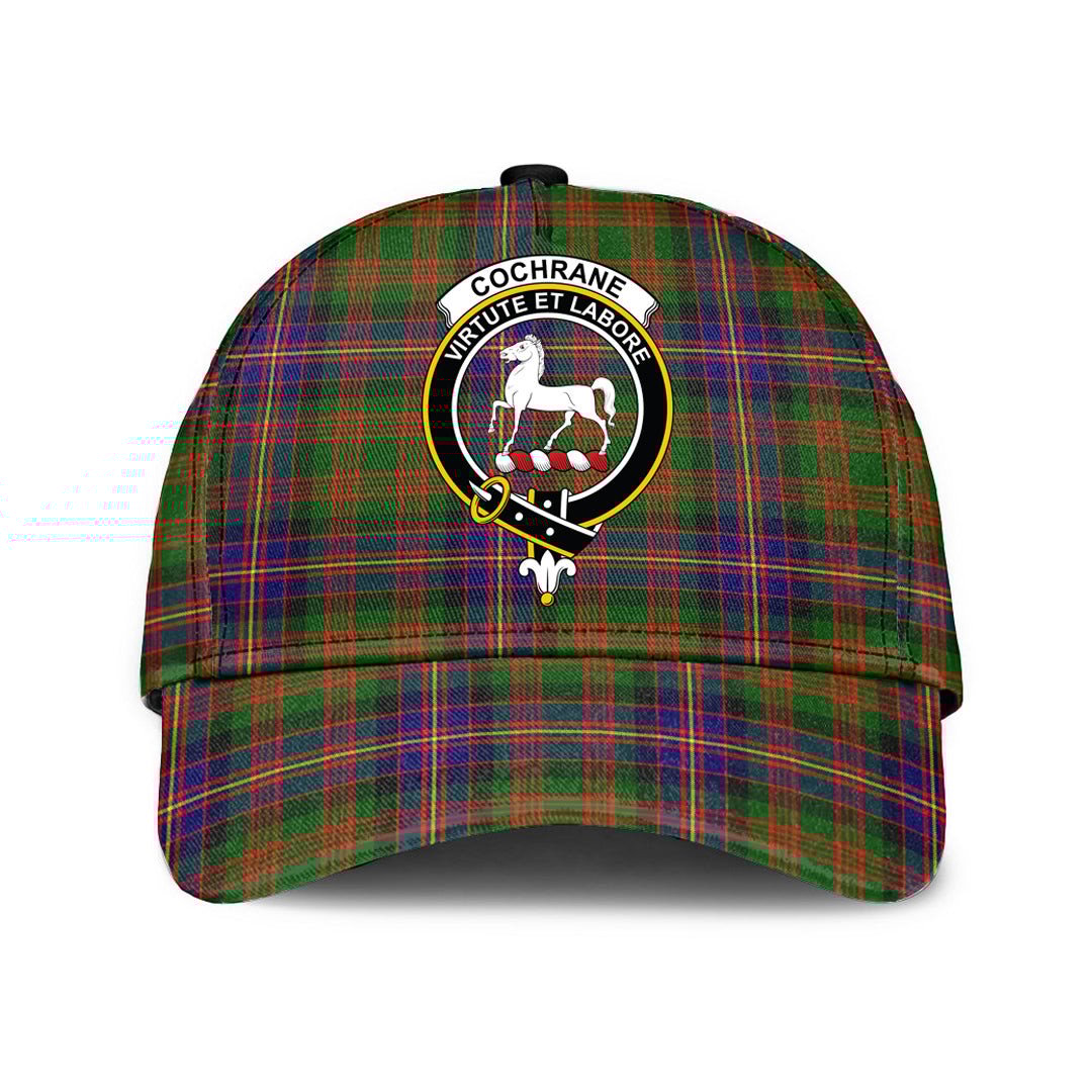 Cochrane Modern Tartan Baseball Cap, Tartan Plaid Cap with Family Crest K23 Trucker Hats Custom Hats Gifts For Men & Women