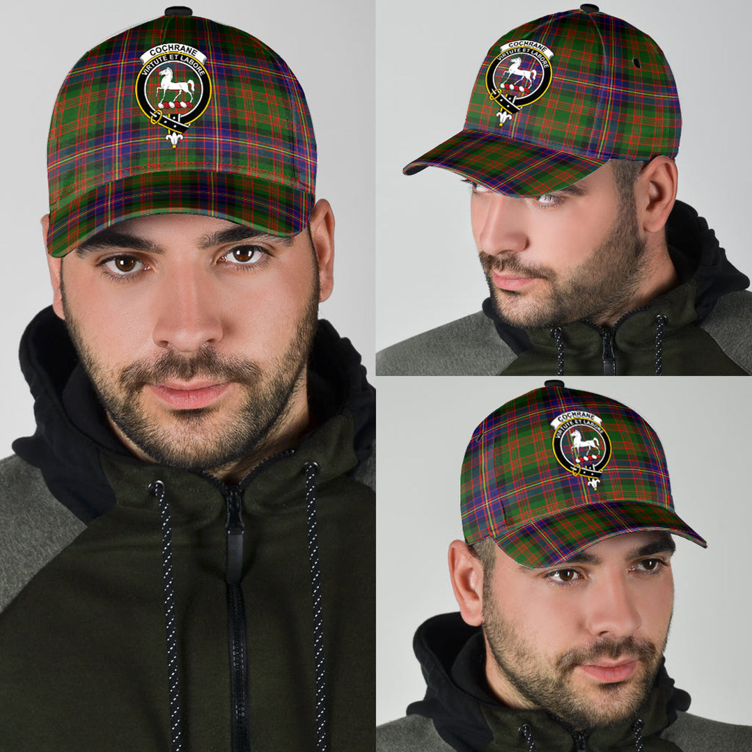 Cochrane Modern Tartan Baseball Cap, Tartan Plaid Cap with Family Crest K23 Trucker Hats Custom Hats Gifts For Men & Women