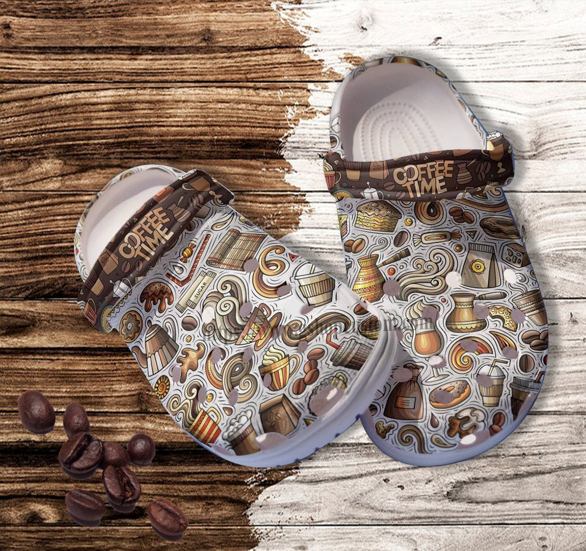 Coffee Tea Party Cake Sticker Croc Shoes Gift Men Women- Coffee Shop Worker Shoes Croc Clogs Gift