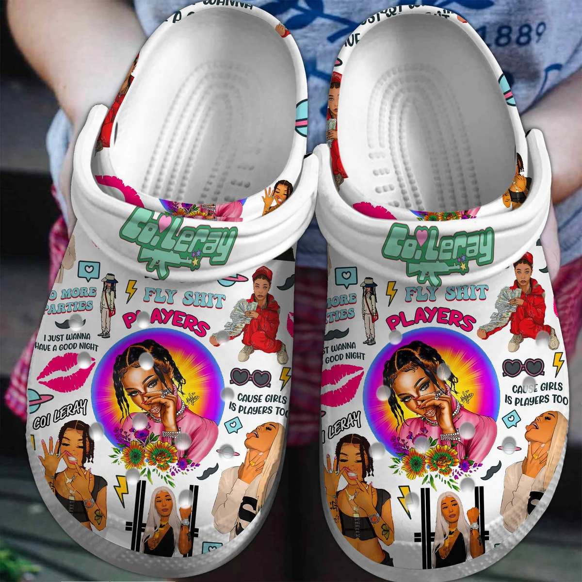 Coi Leray Singer Music Crocs Crocband Clogs Shoes Comfortable For Men Women and Kids