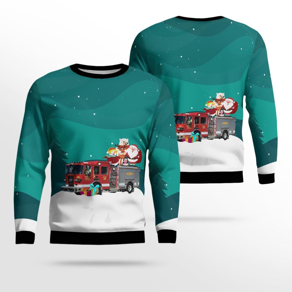 Cold Spring Kentucky Central Campbell County Fire District AOP Ugly Christmas Sweater Xmas Unisex Sweater Christmas Gifts For Men Women