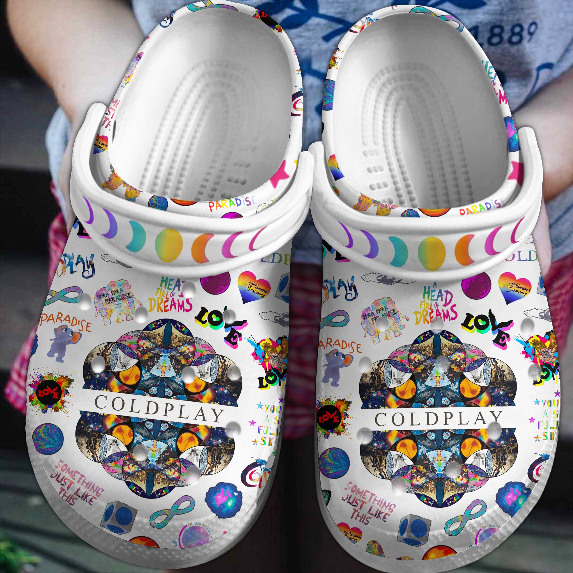 Coldplay Music Crocs Crocband Clogs Shoes Comfortable For Men Women and Kids