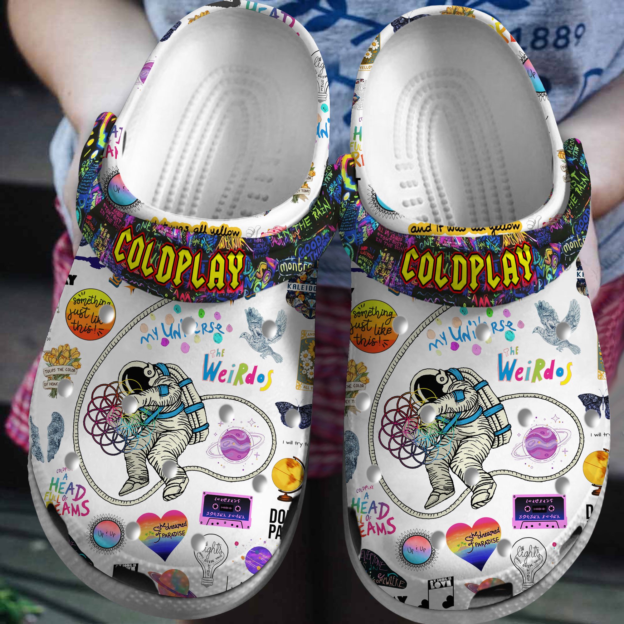 Coldplay Music Crocs Crocband Clogs Shoes Comfortable For Men Women and Kids