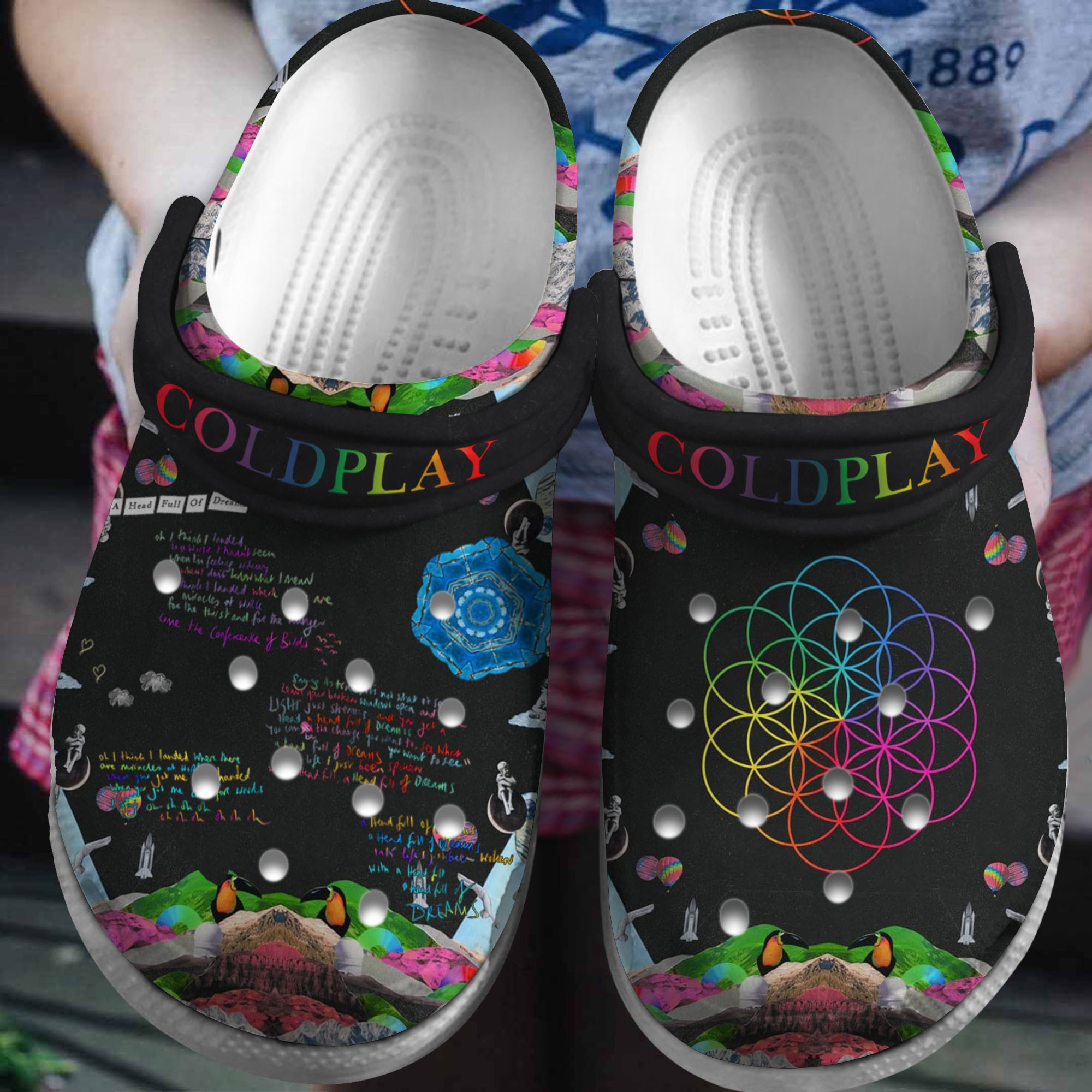 Coldplay Music Crocs Crocband Clogs Shoes Comfortable For Men Women and Kids