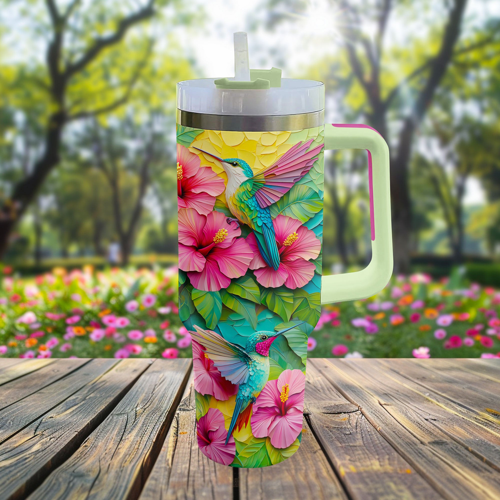 Colibri Floral Hummingbird Custom Stanley Cup 40 oz 30 oz Tumbler With HandleTVC2301305 - Image 2