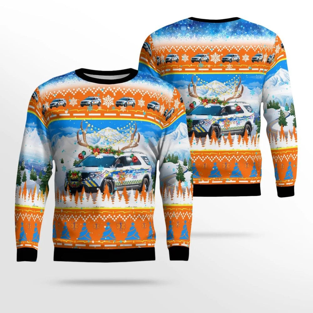 Collier County EMS Ford Explorer Christmas AOP Ugly Sweater Xmas Unisex Sweater Christmas Gifts For Men Women