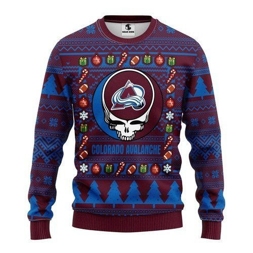 Colorado Avalanche Grateful Dead For Unisex Ugly Christmas Sweater Adult 3D Funny Matching for family