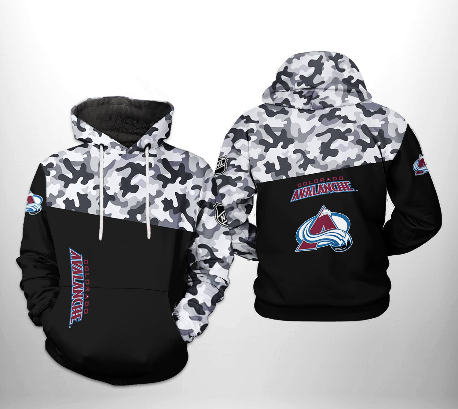 Colorado Avalanche NHL Camo Veteran 3D All Over Print Hoodie, Zip Hoodie