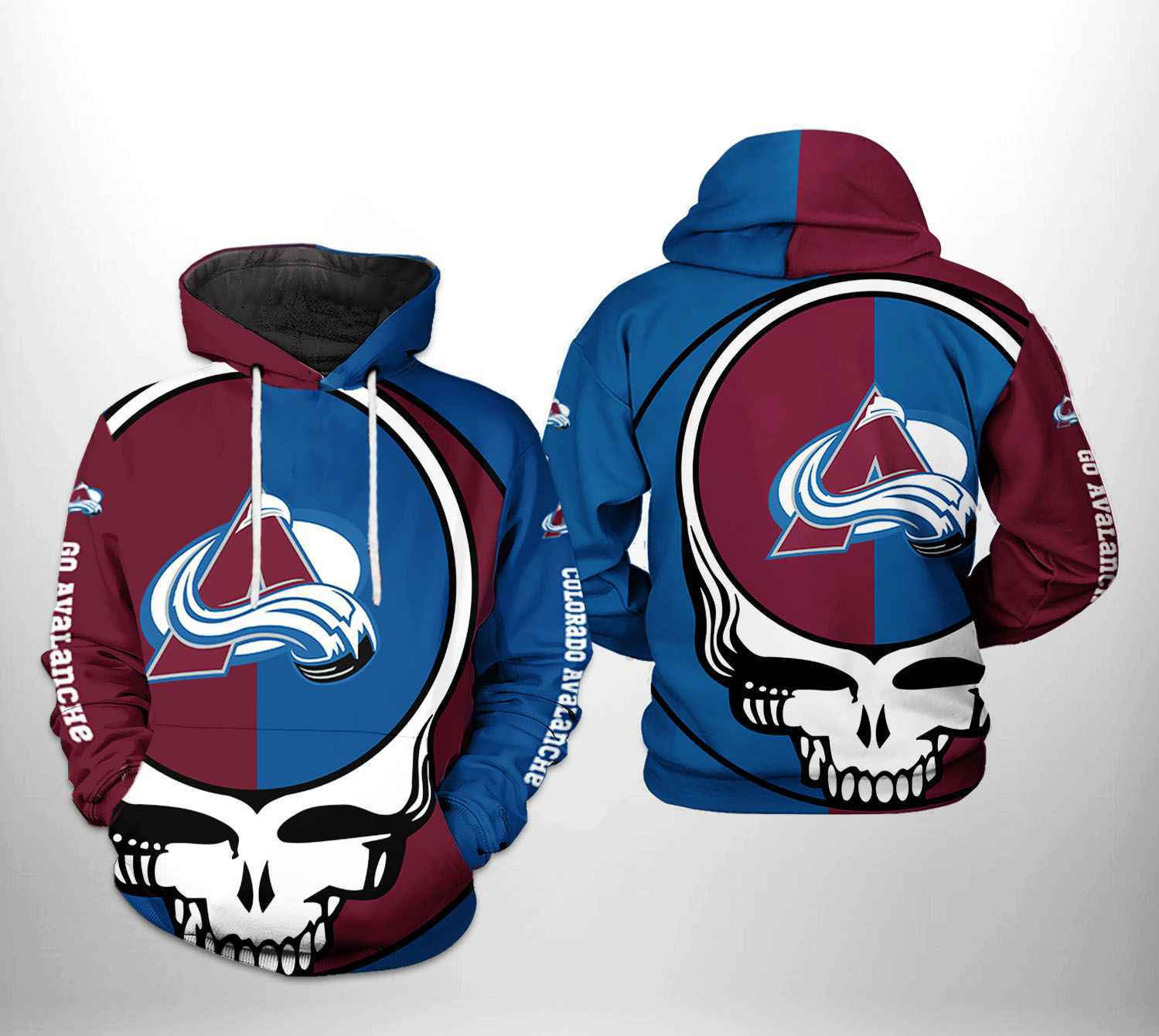 Colorado Avalanche NHL Grateful Dead 3D All Over Print Hoodie, Zip Hoodie