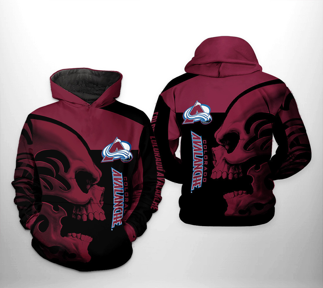 Colorado Avalanche NHL Skull 3D All Over Print Hoodie, Zip Hoodie