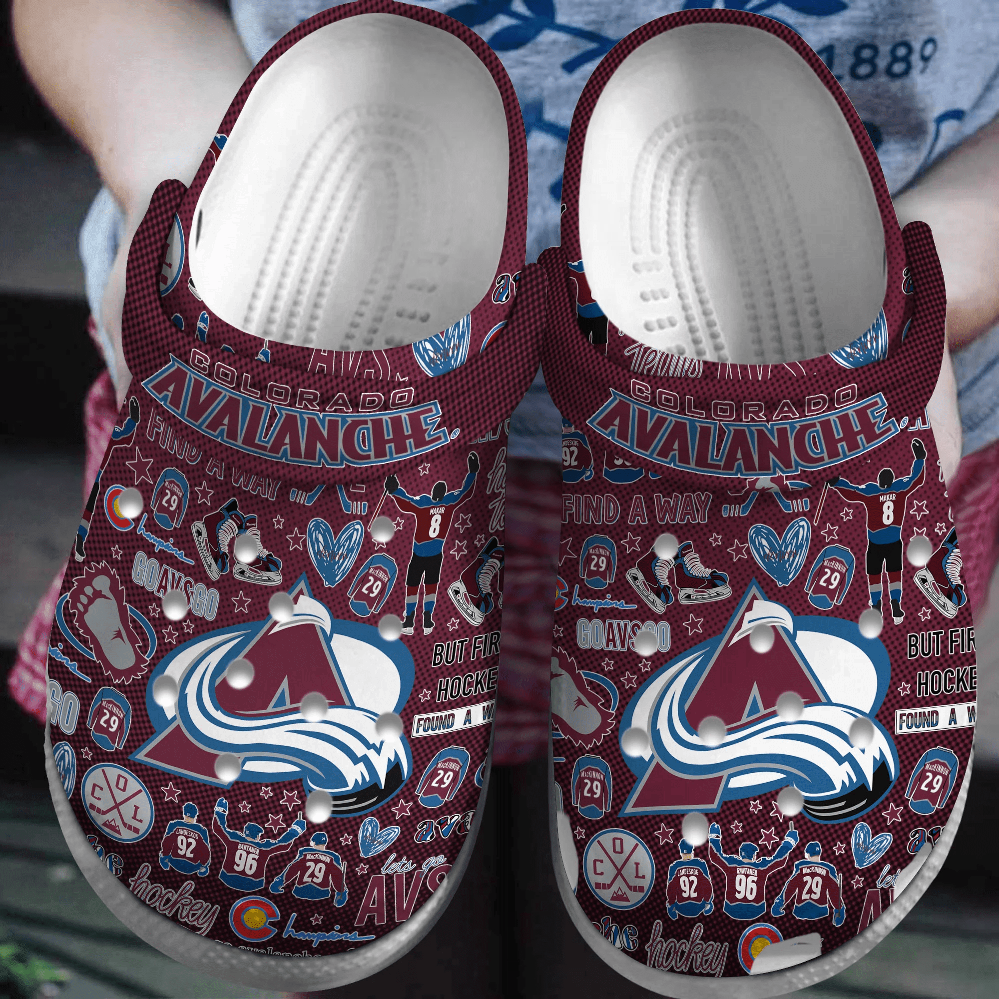 Colorado Avalanche NHL Sport Crocs Crocband Clogs Shoes Comfortable For Men Women and Kids