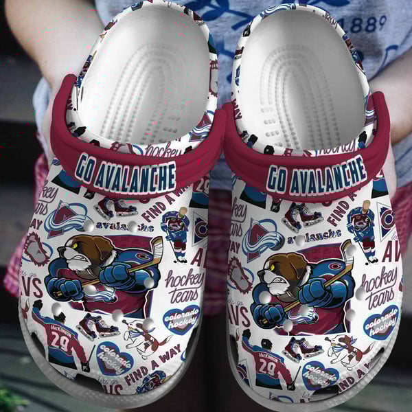 Colorado Avalanche NHL Sport Crocs Crocband Clogs Shoes Comfortable For Men Women and Kids