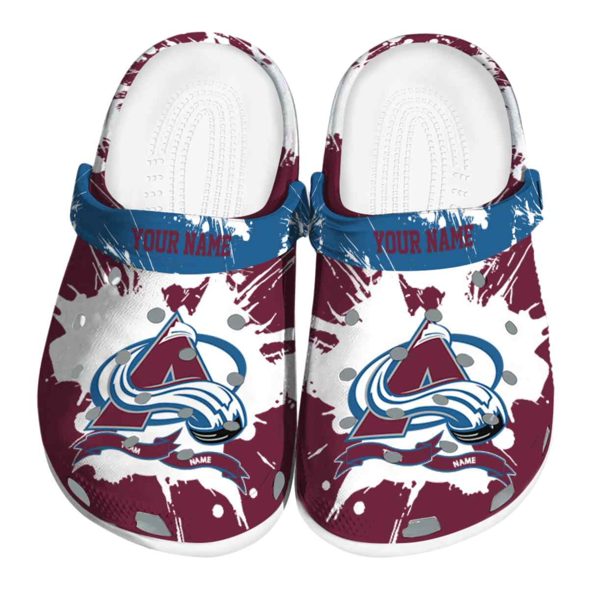 Colorado Avalanche NHL Sport Crocs Crocband Clogs Shoes Comfortable For Men Women and Kids