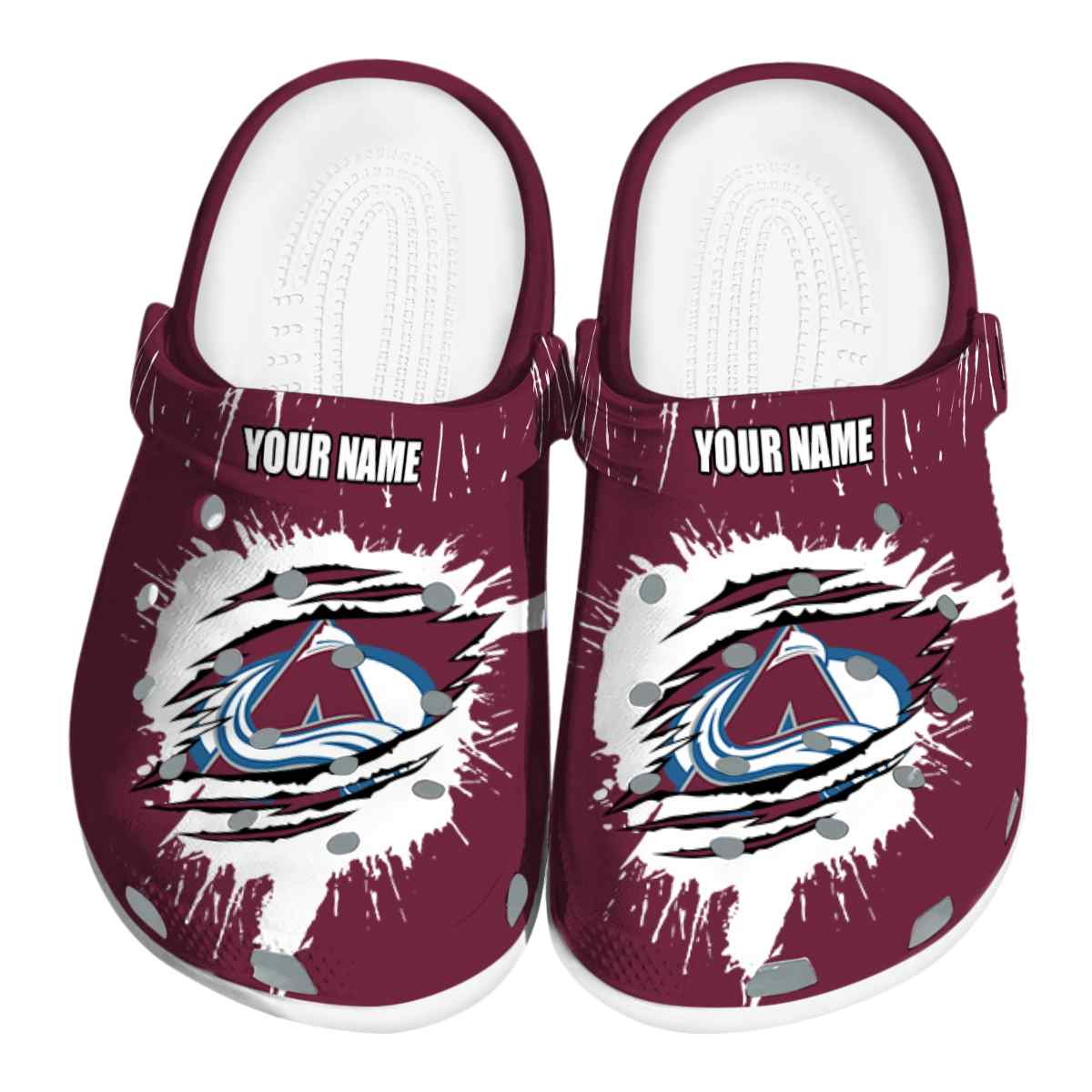 Colorado Avalanche NHL Sport Crocs Crocband Clogs Shoes Comfortable For Men Women and Kids