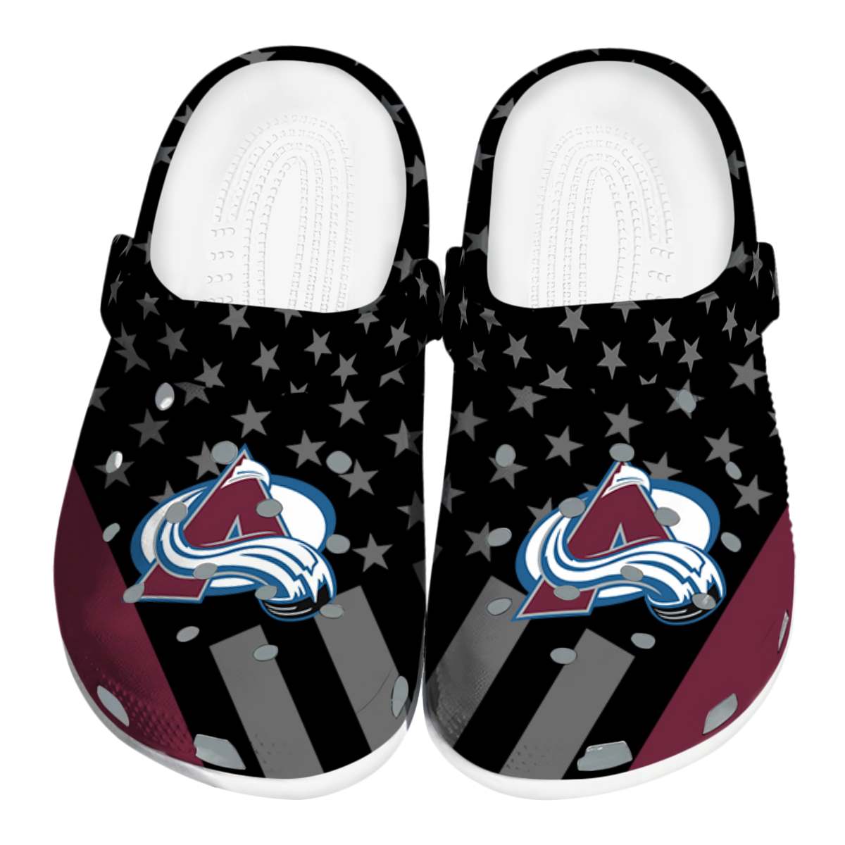 Colorado Avalanche NHL Sport Crocs Crocband Clogs Shoes Comfortable For Men Women and Kids