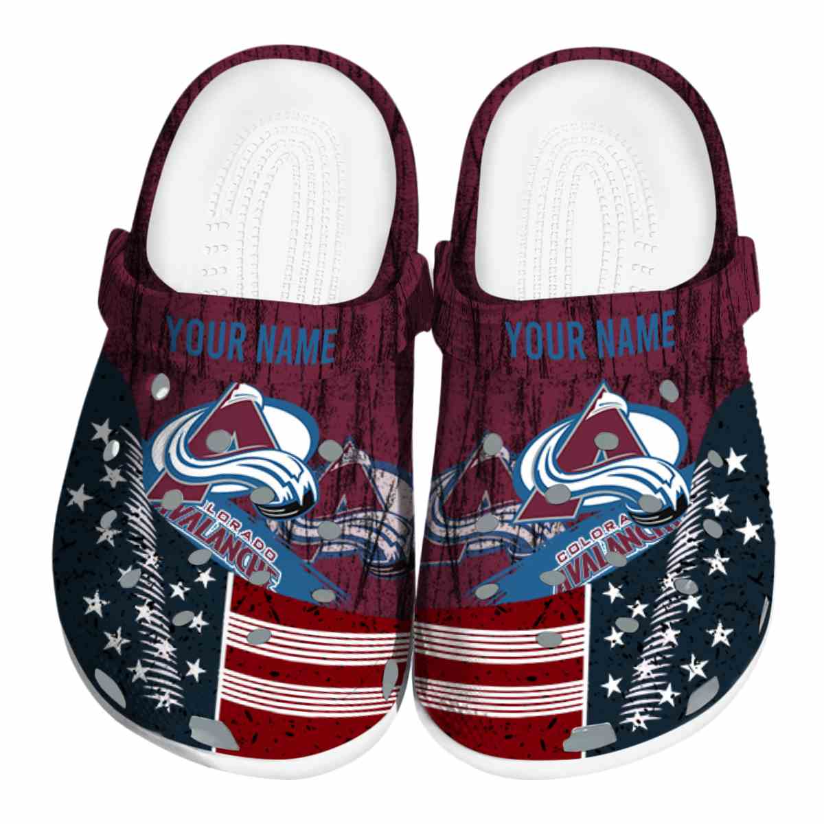 Colorado Avalanche NHL Sport Crocs Crocband Clogs Shoes Comfortable For Men Women and Kids