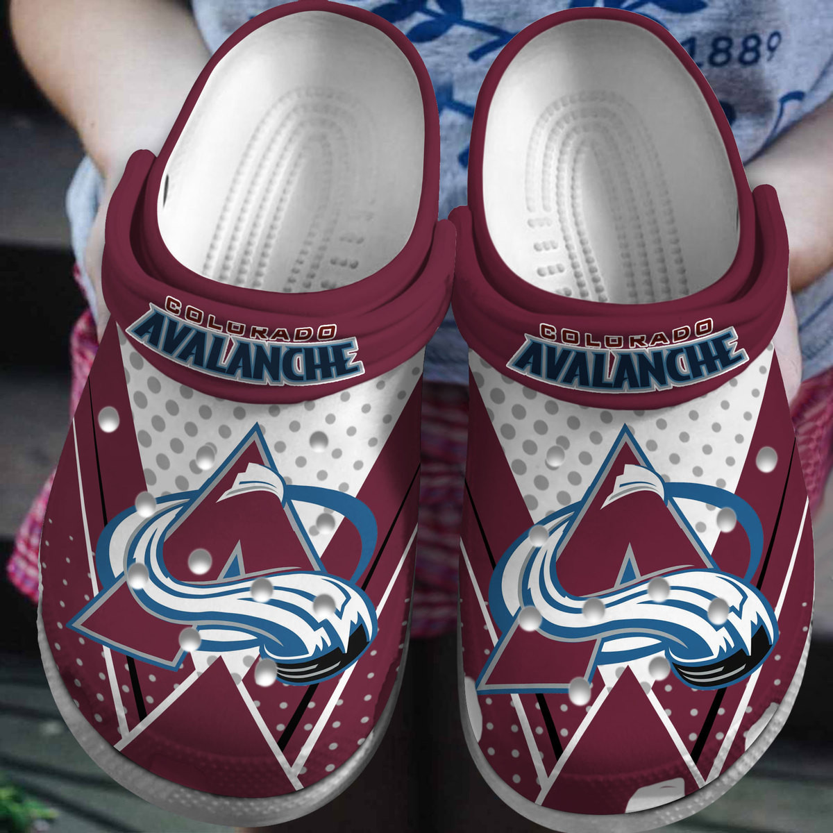 Colorado Avalanche NHL Sport Crocs Crocband Clogs Shoes Comfortable For Men Women and Kids