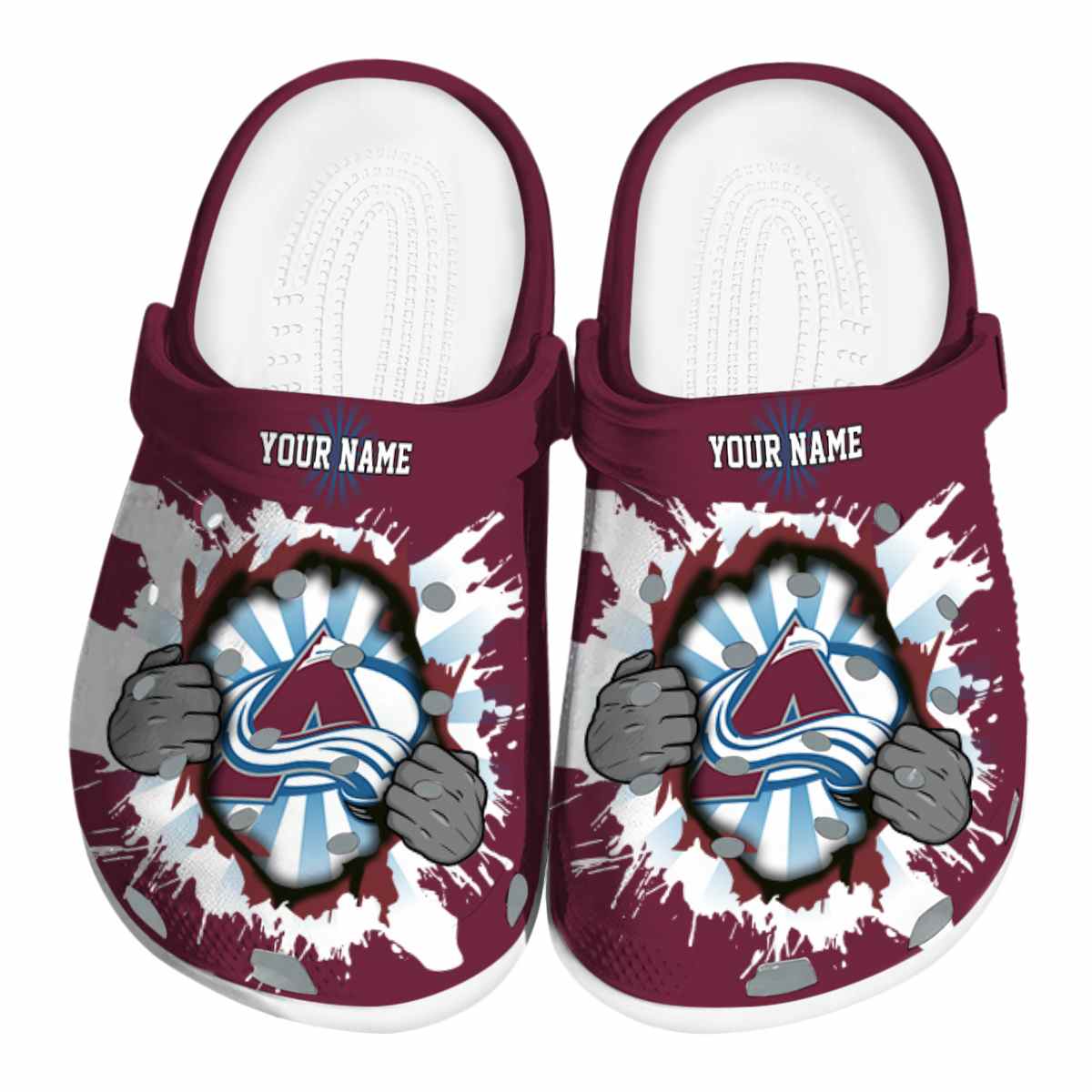 Colorado Avalanche NHL Sport Crocs Crocband Clogs Shoes Comfortable For Men Women and Kids
