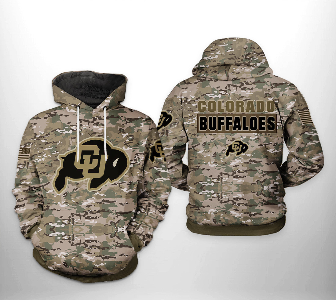 Colorado Buffaloes NCAA Camo Veteran 3D All Over Print Hoodie, Zip Hoodie