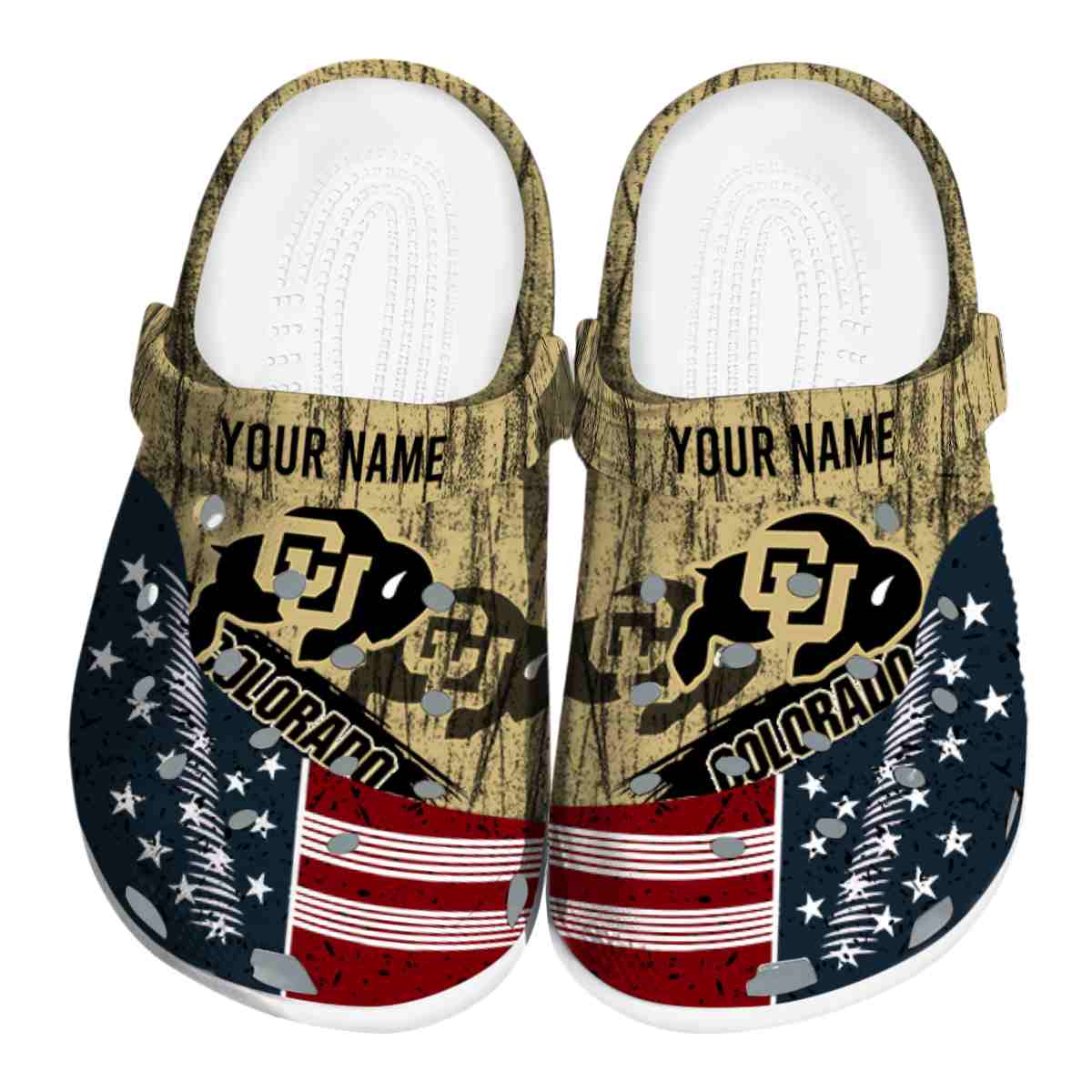 Colorado Buffaloes NCAA Sport Crocs Crocband Clogs Shoes Comfortable For Men Women and Kids