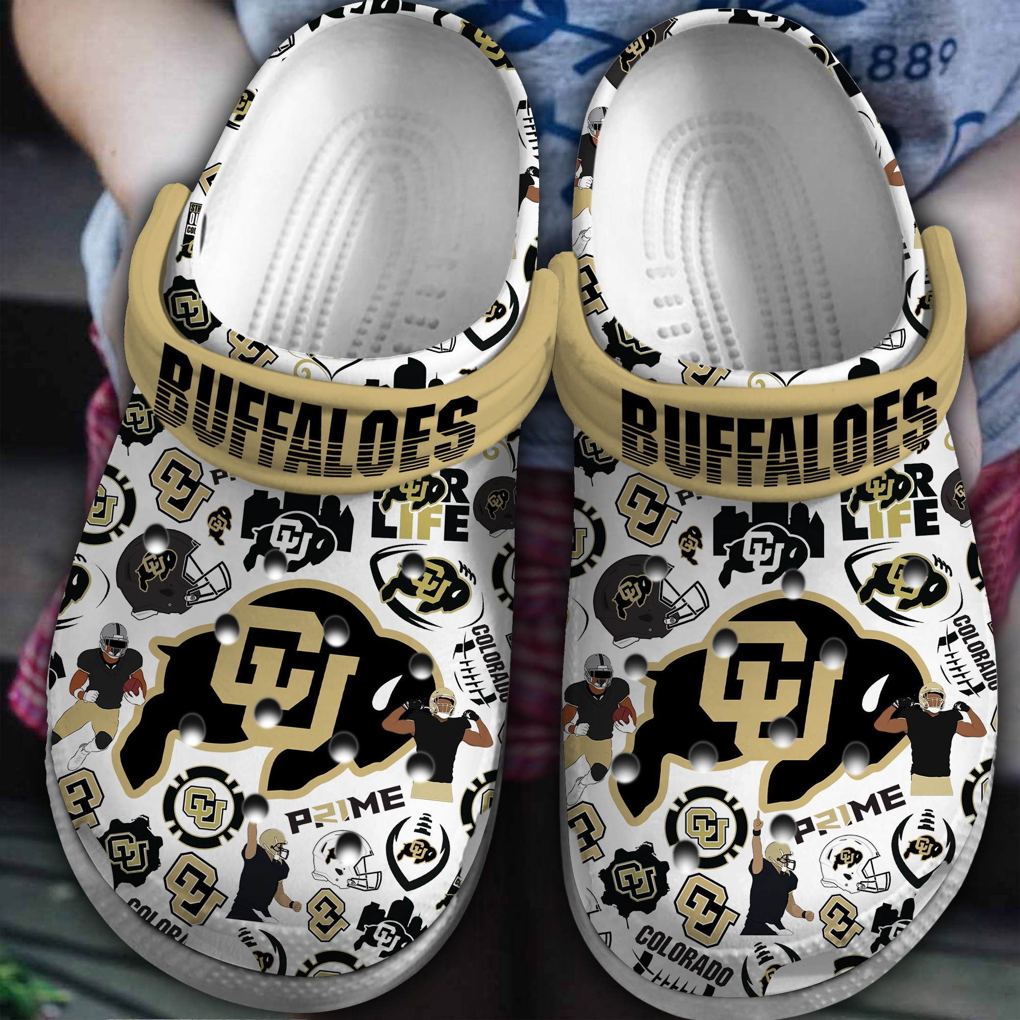 Colorado Buffaloes NCAA Sport Crocs Crocband Clogs Shoes Comfortable For Men Women and Kids