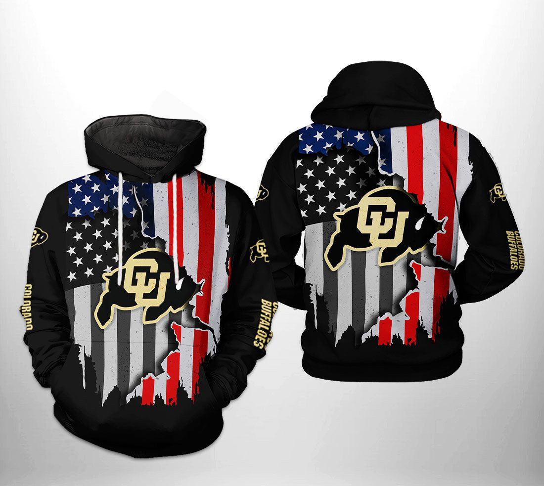 Colorado Buffaloes NCAA US Flag 3D All Over Print Hoodie, Zip Hoodie