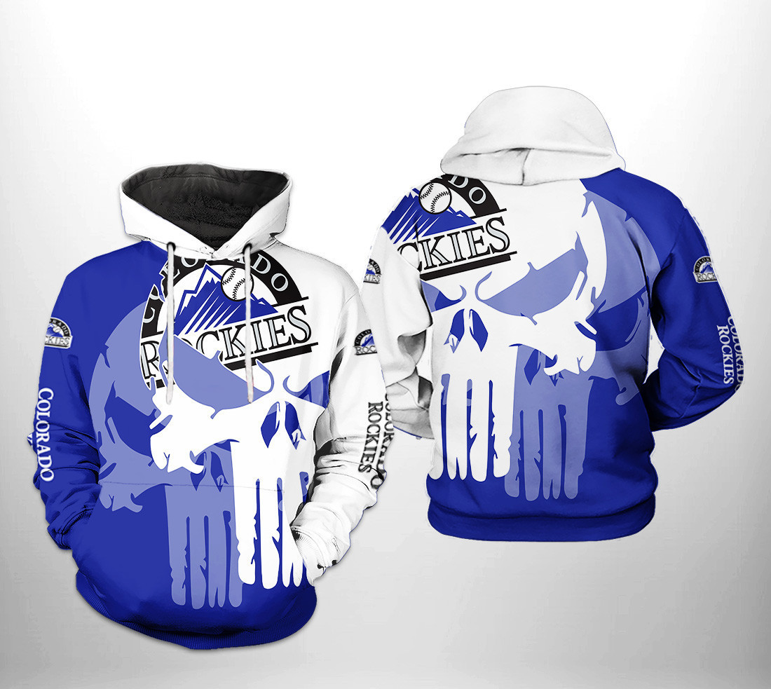 Colorado Rockies MLB Skull 3D All Over Print Hoodie, Zip Hoodie