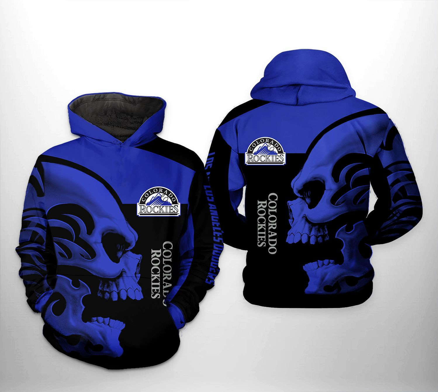 Colorado Rockies MLB Skull 3D All Over Print Hoodie, Zip Hoodie