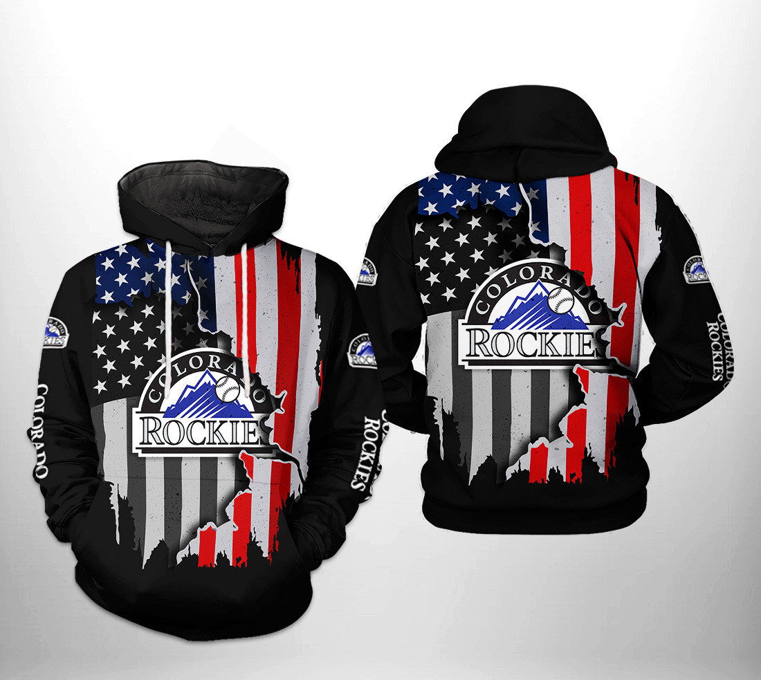 Colorado Rockies MLB US Flag 3D All Over Print Hoodie, Zip Hoodie