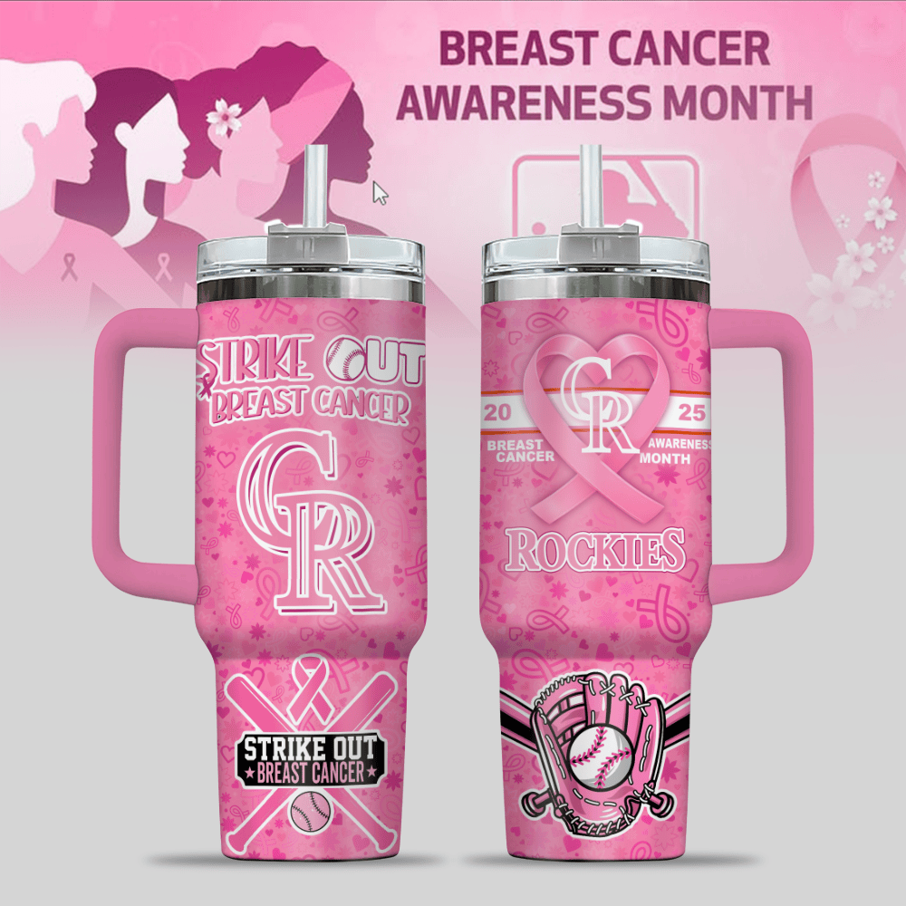 Colorado Rockies MLB x Breast Cancer Awareness Custom Stanley Cup 40 oz 30 oz Tumbler With HandleTVC2301125
