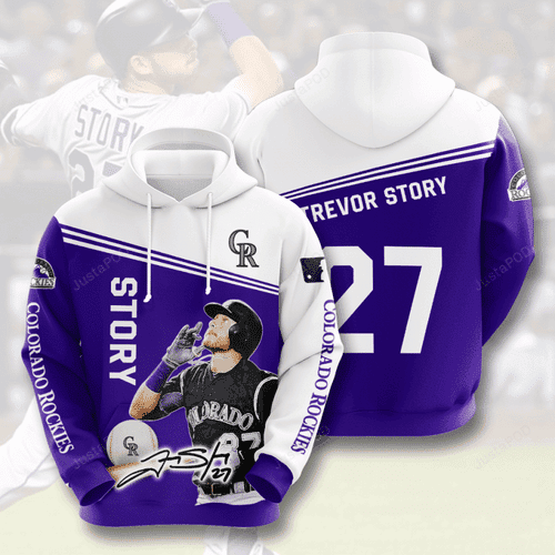 COLORADO ROCKIES Trevor Story 3D All Over Print Hoodie, Zip Hoodie