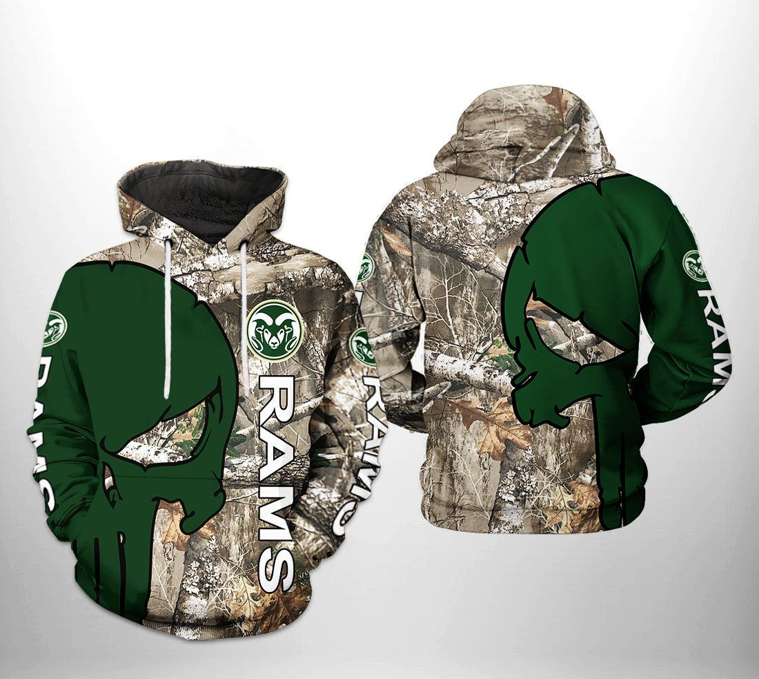 Colorado State Rams NCAA Camo Veteran Hunting 3D All Over Print Hoodie, Zip Hoodie