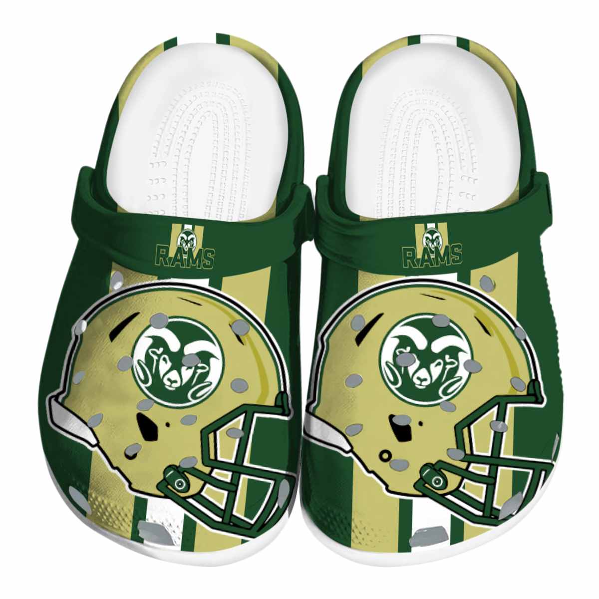 Colorado State Rams NCAA Sport Crocs Crocband Clogs Shoes Comfortable For Men Women and Kids