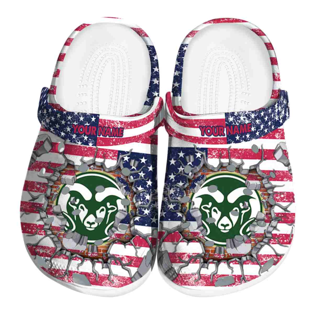 Colorado State Rams NCAA Sport Crocs Crocband Clogs Shoes Comfortable For Men Women and Kids