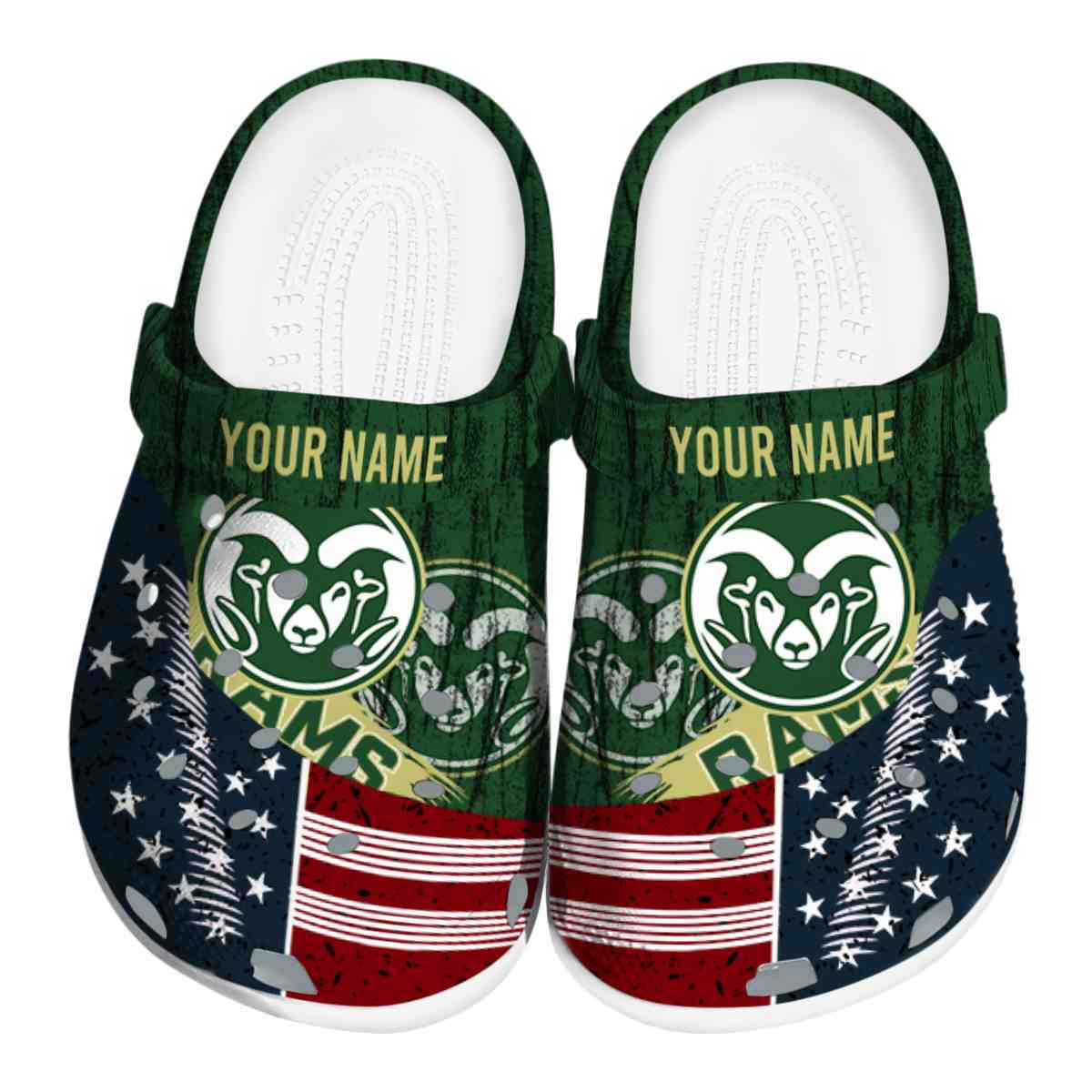 Colorado State Rams NCAA Sport Crocs Crocband Clogs Shoes Comfortable For Men Women and Kids