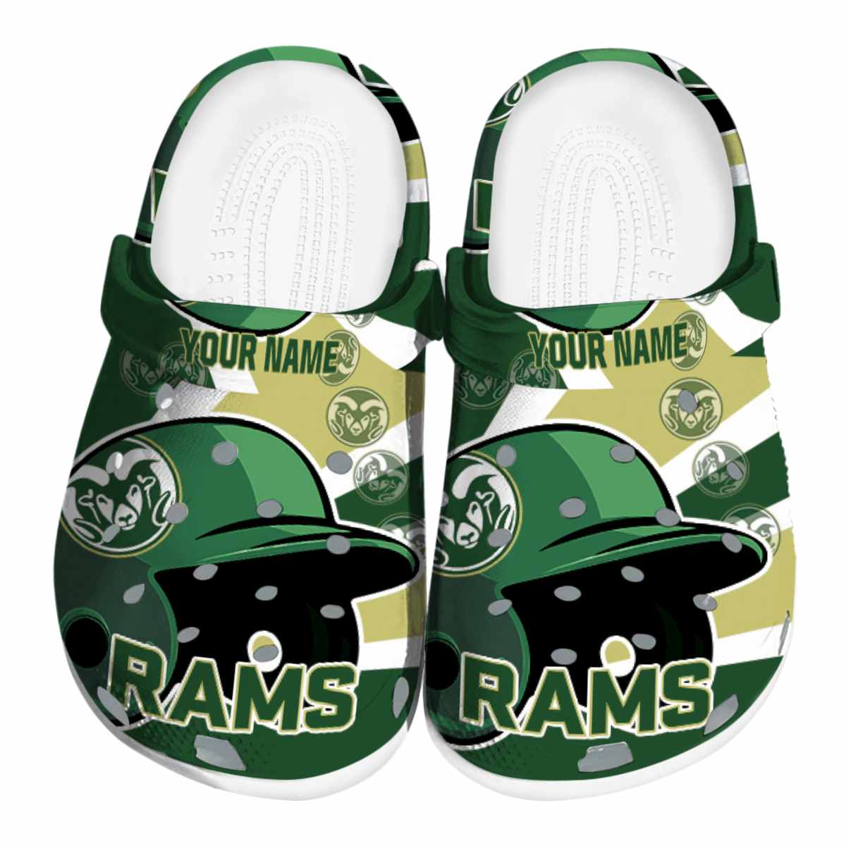 Colorado State Rams NCAA Sport Crocs Crocband Clogs Shoes Comfortable For Men Women and Kids